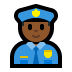 👮🏾‍♂️ man police officer: medium-dark skin tone display on Windows